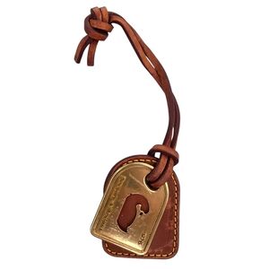 Vintage Dooney & Bourke Brown Leather Hangtag with Gold Tag